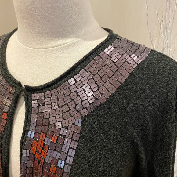 Ladies Danier Sequin Cardigan Grey - Picture 4 of 6